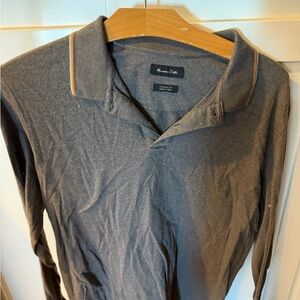 Massimo Dutti Charcoal Polo Shirt